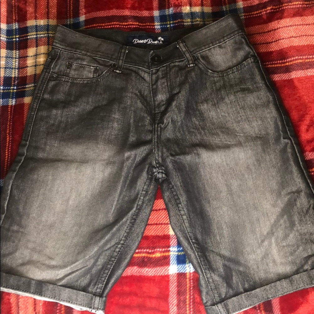 Black denim jean shorts